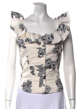 Sea New York Cream & Black Floral Top